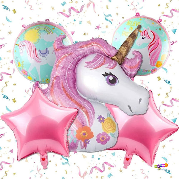 Unicorn Balloon Bouquet - Pk / 5