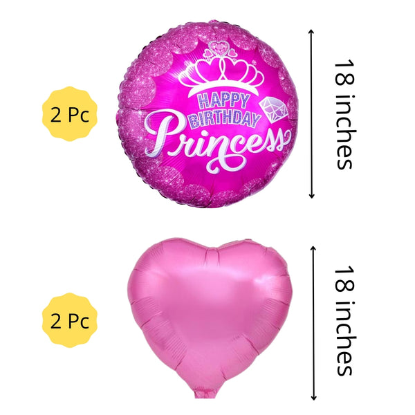 Happy Birthday Princess Balloon Bouquet - Pk / 5