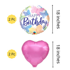Happy Birthday Butterfly Balloon Bouquet - Pk / 5