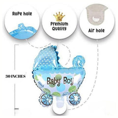 Baby Boy Pram Balloon Bouquet Blue – Pk / 5