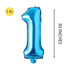 First Birthday Boy Blue Balloon Bouquet – Pk / 5