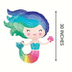 Mermaid Under the Sea Birthday Balloon Bouquet – Pk / 5