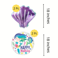 Mermaid Under the Sea Birthday Balloon Bouquet – Pk / 5