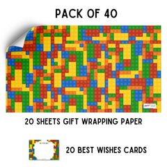building blocks lego wrapping paper