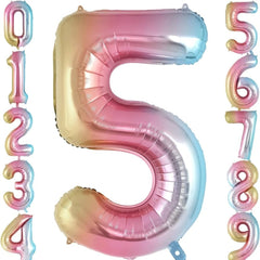 Giant number 5 Gradient Shaded Foil Balloon - 32 inches / 2.6 feet / 82 cm