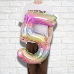Giant number 5 Gradient Shaded Foil Balloon - 32 inches / 2.6 feet / 82 cm