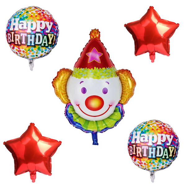 Circus Clown Balloon Bouquet - Pk / 5