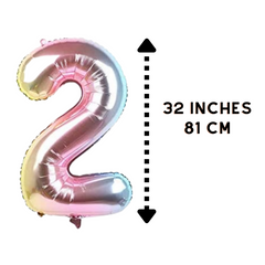 Giant number 2 Gradient Shaded Foil Balloon - 32 inches