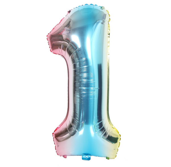 Giant number 1 Gradient Shaded Foil Balloon - 32 inches
