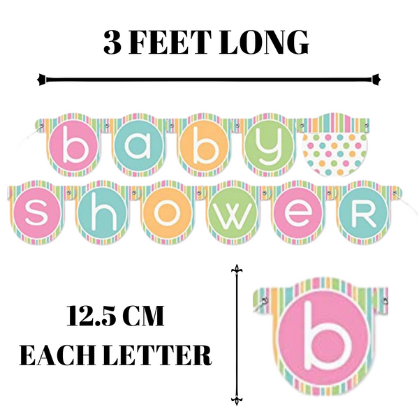 Cute Polka Dots Baby Shower Banner- 3 feet