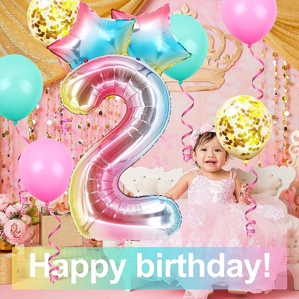 Giant number 2 Gradient Shaded Foil Balloon - 32 inches