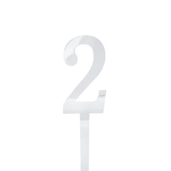 Silver Acrylic Mirror Cake Topper