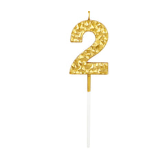 Textured Gold Numbered Candles - 1 / Pack