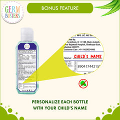 Germ Busters Aloe Vera Hand Sanitizer Gel for Kids- 200 ml (50 ml x 4)