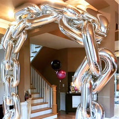 Silver Chain Foil Balloons Garland - 10.8 Feet