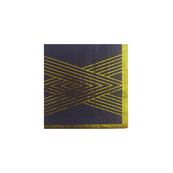 Black and Gold Foil Paper Napkins 2 ply - 40/pack