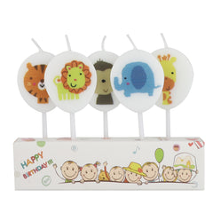 Jungle Animals Candles -5/ Pk