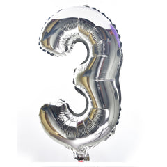 Silver Number Foil Balloon- 16 inches