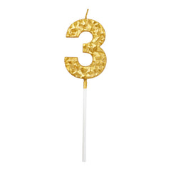 Textured Gold Numbered Candles - 1 / Pack