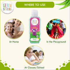 Germ Busters Aloe Vera Hand Sanitizer Gel for Kids- 200 ml (50 ml x 4)