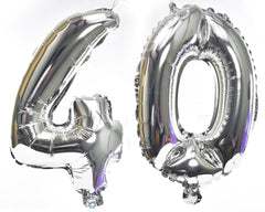 Silver Number Foil Balloon- 16 inches