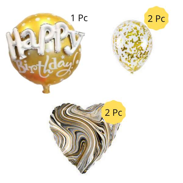 3D Happy Birthday Balloon Bouquet - Pk / 5