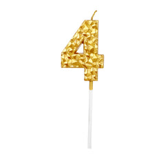 Textured Gold Numbered Candles - 1 / Pack