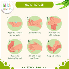 Germ Busters Aloe Vera Hand Sanitizer Gel for Kids- 200 ml (50 ml x 4)
