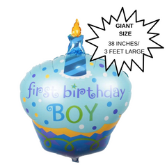 First birthday Boy Cupcake Balloon Bouquet- Pk / 7