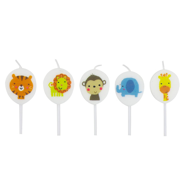 Jungle Animals Candles -5/ Pk