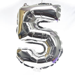 Silver Number Foil Balloon- 16 inches