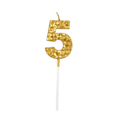 Textured Gold Numbered Candles - 1 / Pack