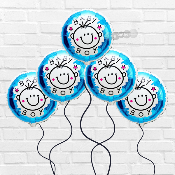 Baby Boy foil Balloons - Pk / 5