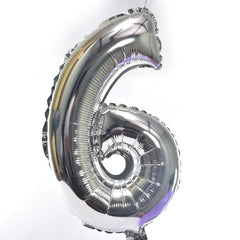 Silver Number Foil Balloon- 16 inches