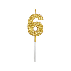 Textured Gold Numbered Candles - 1 / Pack