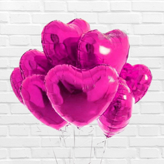 Hot Pink Heart Foil Balloon - 5/Pk