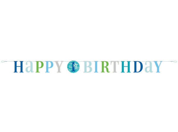 "Happy 1st Birthday"  6 feet Letter Banner