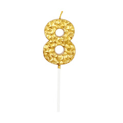 Textured Gold Numbered Candles - 1 / Pack