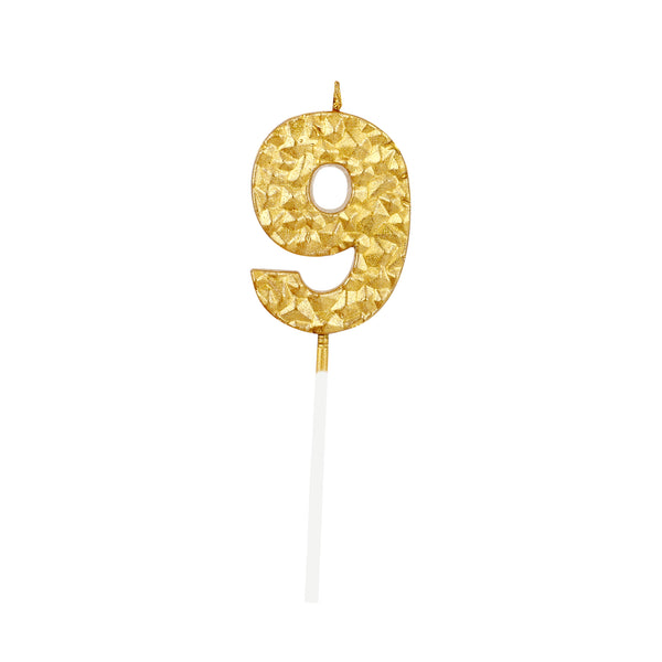 Textured Gold Numbered Candles - 1 / Pack