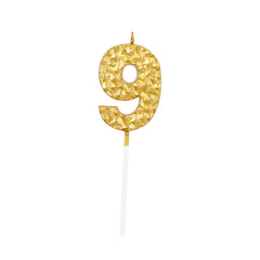 Textured Gold Numbered Candles - 1 / Pack