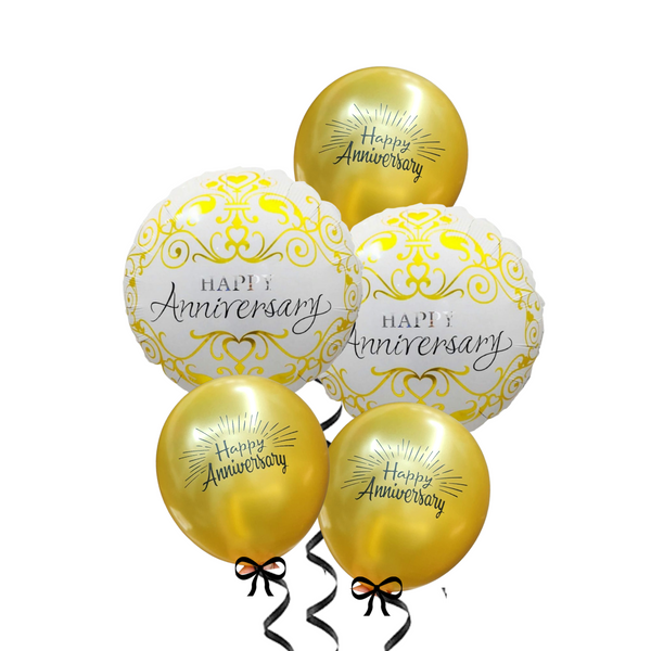 Happy Anniversary Foil Balloon Set - 5/Pk
