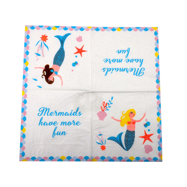 Fun Mermaid Paper Napkins - 40 / Pack