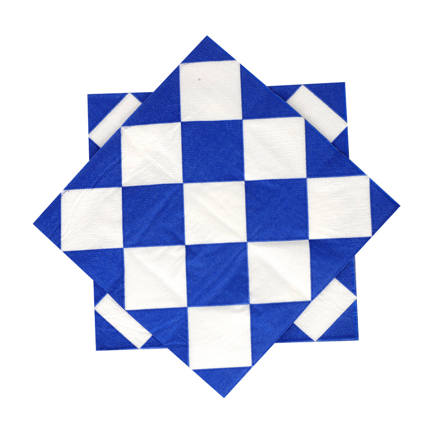 Diamond Checked Print 2 ply Paper Napkins - Pk/40