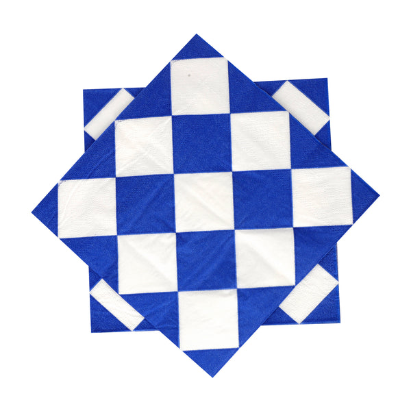 Diamond Checked Print 2 ply Paper Napkins - Pk/40