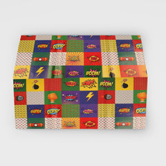 Superhero Gift Wrapping Paper with Name Tags – Pk / 40 pcs