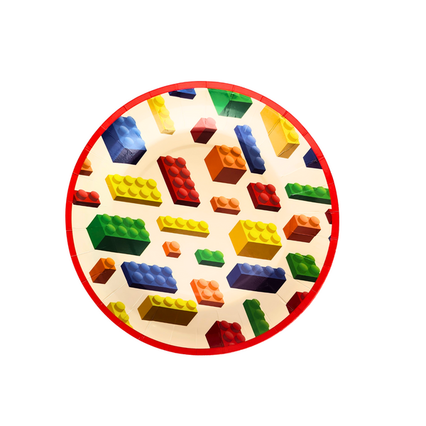 Building Blocks Paper Plates - Pack of 20