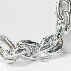 Silver Chain Foil Balloons Garland - 10.8 Feet