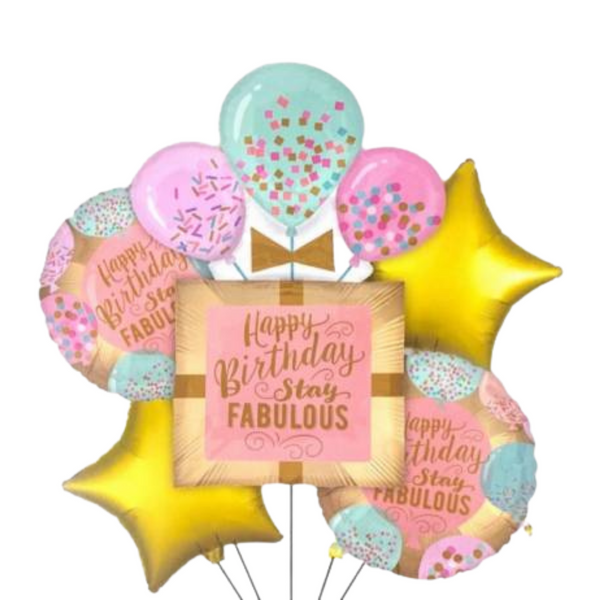 “Stay Fabulous” Birthday Balloon Bouquet Pk/5