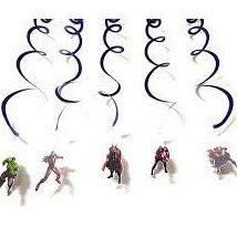 Marvel Avengers Danglers & Swirl Hanging Decorations Items -Pack of 5