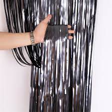 Macaron Pastel colors Fringe Foil Curtain (3ft x 6ft Each) x 3